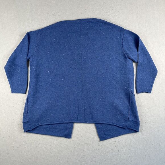 J.Jill Sweater Womens XS Blue Pure Jill 3/4 Sleeve One Button Wool Cardigan - Picture 9 of 12